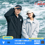 熊猫·本（ben.panda）棉服男潮牌翻领宽松休闲秋冬工装棉衣多穿情侣外套 黑色（A款) S