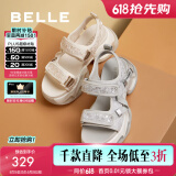 百丽（Belle）厚底老爹运动凉鞋女商场款休闲凉鞋B3V1DBL4预售 米色 37 (235mm)