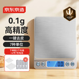 京东京造 电子秤 厨房秤克重称食物秤烘焙家用0.1g/3kg（配4节7号电池）