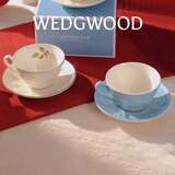 Wedgwood【新年礼物】欢愉假日咖啡杯碟陶瓷茶杯碟高颜值杯碟情侣杯 欢愉假日2杯2碟（蓝色+树莓）