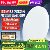 FSL 佛山照明led吸顶灯阳台灯卧室灯厨房厨卫灯玄关过道灯现代简约 薄款全白25W白光5700K