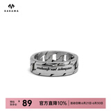 BABAMA【生日礼物男士】babama情侣古巴对戒潮牌轮胎风情人节送男友 52mm