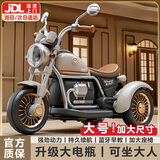 倍贝乐儿童电动车摩托车1-3-6-8岁小孩可坐人宝宝遥控车男女孩生日礼物 满配棕【双驱12V4电瓶+遥控】