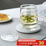 忆壶茶 玻璃茶杯茶具喝水杯子茶道杯 绿茶杯红茶带过滤竹木盖泡茶杯 【保温套装】玻璃盖杯+保温座