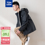 唐狮（TonLion）2024男宽松连帽夹克外套 深灰 L
