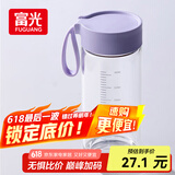 富光清然玻璃杯 高硼硅玻璃水杯子 女生便携牛奶咖啡高颜值茶杯480ml