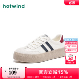 热风（Hotwind）商场同款经典复古德训鞋通勤百搭女鞋运动透气舒适板鞋小白鞋 84米兰 (布面H14W3315) 39 (245mm)