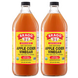 BRAGG美国进口苹果醋天然发酵减水果醋原浆浓缩饮料日光纯西梅汁 bragg苹果醋 946mL*2瓶