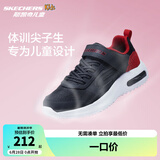 Skechers斯凯奇儿童运动鞋春秋女童魔术贴休闲鞋中大童轻质跑步鞋303601L 403723L炭灰色/红色/CCRD 36