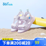 361°童鞋 儿童凉鞋25夏季女童透气甜美公主鞋水晶沙滩凉鞋 紫30