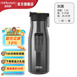 诺百纷4系魔力球磁弹泡茶杯tritan塑料便携户外健身防摔茶水分离杯  灰黑 T3516 1200ml