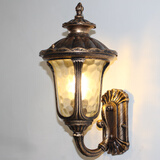 汐一入户大门壁灯 外墙壁灯 防水 户外欧式复古LED创意室外阳台走廊 （古铜）荷叶壁灯