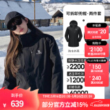 骆驼（CAMEL）三防冲锋衣户外登山服防风防水防污三合一运动外套 AD22263513A羽绒内胆,幻影黑，女 L