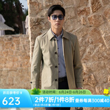 雅戈尔（YOUNGOR）风衣男翻领单风衣锦纶耐穿舒适透气男士上衣外套 GYDF424995YQA卡其 L 175/96A
