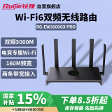 锐捷（Ruijie）千兆WiFi6家用无线路由 黑武士RG-EW3000GX PRO 双频3000M 160M频宽 双WAN口 MESH组网