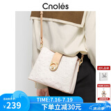 蔻一（Cnoles）水桶包女士真牛皮通勤百搭单肩斜挎包品牌高级感生日礼物送女友