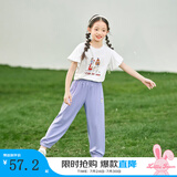 茵曼儿童女童防蚊裤凉感休闲长裤2025夏季洋气束脚裤子薄款中大童潮 紫色-F3832174A 110
