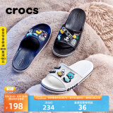 crocs卡骆驰一字拖贝雅卡骆班凉拖 情侣款运动休闲拖鞋|205392 黑色/白色-066 43 (270mm)