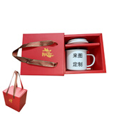 CEROUKY怀旧语录杯子老式铁搪瓷杯茶水杯带盖复古茶缸可定制搪瓷缸 搪瓷杯带红色礼盒 500ml