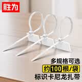 胜为扎带 多功能理线带绑带 专业自锁式 2.5*100mm透明尼龙标签束线带 100根/袋 CZD7101