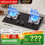 万和（Vanward）国家补贴20%【蓝莲花】天然气燃气灶具煤气炉双灶嵌入式5.2kw家用猛火一级能效家电以旧换新 B9L50