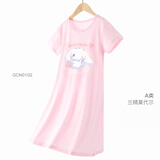Hello Kitty女童睡裙儿童莫代尔睡衣夏薄女孩裙子宝宝家居服0102粉160cm