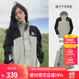 骆驼（CAMEL）拼色夹棉冲锋衣男女情侣棉服防风防水外套户外登山服 A13CA70135绿/黑男 男女同款女生 XXL