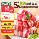 龙大肉食 猪五花肉块净重4斤 冷冻带皮五花肉猪五花烤肉 出口日本级