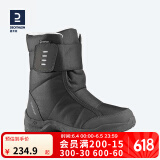 迪卡侬（DECATHLON）雪地鞋男女户外防水徒步东北雪地靴加厚保暖棉鞋SH100 女款 黑灰色（拍大一码） 36