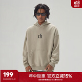 CHINISMCH字母印花连帽卫衣男潮牌美式宽松上衣重磅情侣帽衫 米咖色 XXL（推荐 170-200斤）