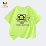 大嘴猴（paul frank）童装儿童短袖T恤2025款男女童宽松舒适休闲纯棉中大童上衣 050B荧光绿 140