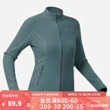迪卡侬（DECATHLON）保暖户外抓绒衣外套男女运动宽松秋摇粒绒外套冲锋衣内胆 女款-全拉链-青绿色 2XL
