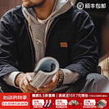 马登工装星际穿越底特律猎装夹克男春季J001美式帆布巴恩风翻领外套 黑色 L
