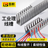 百舸 pvc灰色机柜走线槽齿形线槽 配电箱布线行线槽 电缆桥架电线槽25*25mm 1米/根 2根装 CD659705