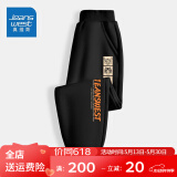 真维斯男童裤子秋冬款一体绒加厚儿童运动裤中大童冬季加绒卫裤潮 【薄款长裤】黑色（字母） 150
