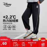 迪士尼（DISNEY）童装儿童女童加绒针织分割长裤时尚洋气裤子24冬DB441AA12黑110