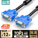 山泽VGA线 高清双磁环蓝头vga连接线 3+6铜芯电脑主机接投影仪显示器视频线数据信号线 1.5米 VM-1015
