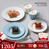 WEDGWOOD欢愉假日餐盘陶瓷餐盘家用菜盘情侣餐具套装奢礼速达 欢愉假日蓝白两人食西餐套组 6头