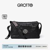 GROTTO个乐黑石包经典大容量植鞣绵羊皮单肩斜挎通勤软包男女款礼物 黑石L（银标）