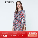 PORTS宝姿商场同款 春夏新品女装圆领花色印花修身连衣裙LN8D223HPP028 黑色印花 XS (2)