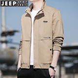 JEEP SPIRIT吉普夹克男春秋季外套男士立领上衣棒球服工装潮流成熟商务青年邮 2207卡其色 M （110-120斤）