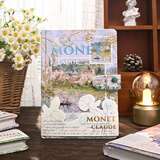 子亦油画风笔记本文艺复古笔记本手账本高颜值加厚精装本女孩摘抄精致磁扣本日记本记事本开学文具 塞纳河的日落【全彩96张】