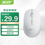 宏碁（acer）鼠标 无线2.4GHz 办公鼠标 type-c充电 对称鼠标 便携鼠标 电脑笔记本鼠标 OMR070 白色