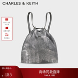 CHARLES&KEITH柔软单肩流浪包水桶包双肩包包女包女士生日礼物CK2-10151393 牛仔蓝色CK2-10151393-2 L