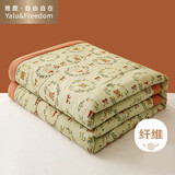 雅鹿·自由自在被子空调被夏凉被单人A类泡泡棉大豆纤维夏季薄被180*200cm花卉