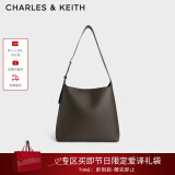 CHARLES&KEITH大容量通勤子母单肩包托特包包女包生日520礼物CK2-40270966-1 Dark Moss深苔绿色 L