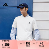 adidas情侣休闲纯棉上衣圆领短袖T恤男女夏季阿迪达斯官方轻运动 米白 S
