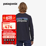 巴塔哥尼亚（Patagonia）男士混纺棉轻便logo潮流圆领长袖T恤卫衣L/S P-6 Logo 38518 BLK M
