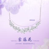 缔晶S999足银紫藤花项链女士高级感锁骨链吊坠气质轻奢生日礼物女生