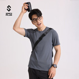 SANFO PLUS三夫户外轻锋速干T恤短袖圆领夏透气户外运动训练作战衫吸湿 烟灰 L